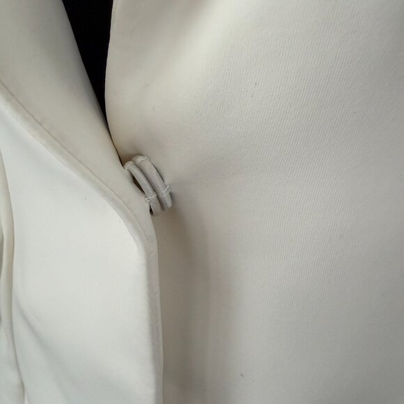 DONNA KARAN Ivory Cream Scuba Stretch Blazer Jacket Sz 8 - Picture 12 of 16